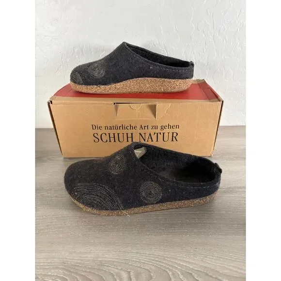 Haflinger GZ Spirit Navy Wool Women's Slippers Shoes- Size 39 US 8- EUC - Picture 2 of 8